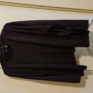 Purple Sparkle Cardigan and Velvet Pants Set